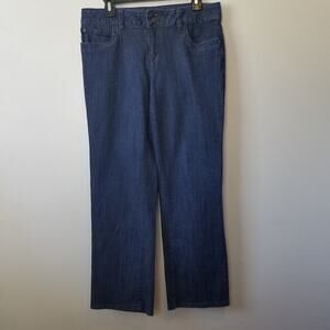 Liz Claiborne Womens Petite Flap Pocket Dress Straight Leg Jeans Size 12P